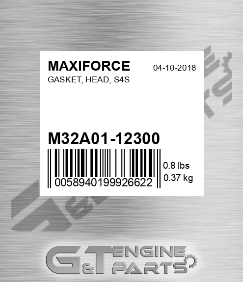 M32A01-12300 Gasket, Head, S4s for MAXIFORCE