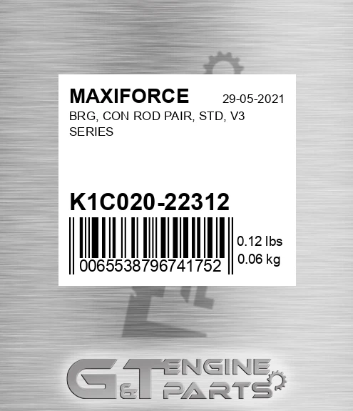 K1C020-22312 Brg, Con Rod Pair, Std, V3 Series for MAXIFORCE