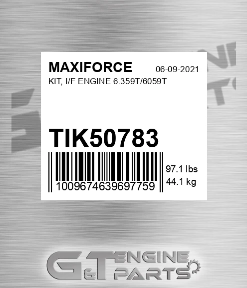 TIK50783 Kit, I/f Engine 6.359t/6059t for MAXIFORCE