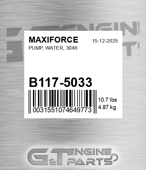 B117-5033 Pump, Water, 3046 for MAXIFORCE