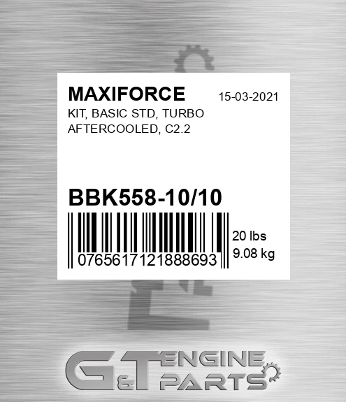 BBK558-10/10 Kit, Basic Std, Turbo Aftercooled, C2.2 for MAXIFORCE