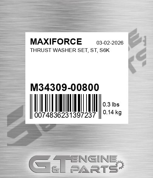 M34309-00800 Thrust Washer Set, St, S6k for MAXIFORCE