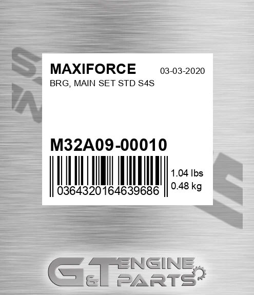 M32A09-00010 Brg, Main Set Std S4s for MAXIFORCE