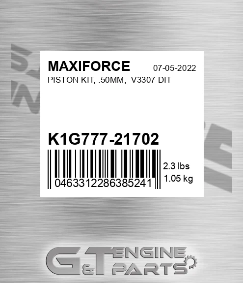 K1G777-21702 Piston Kit, .50mm, V3307 Dit for MAXIFORCE