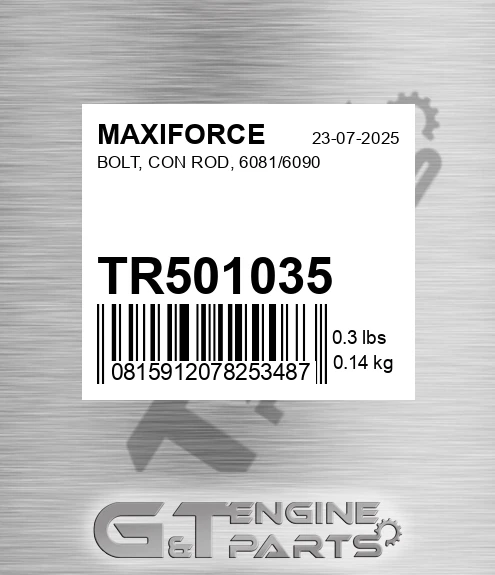 TR501035 Bolt, Con Rod, 6081/6090