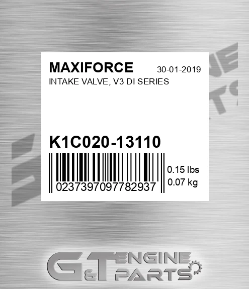 K1C020-13110 Intake Valve, V3 Di Series for MAXIFORCE