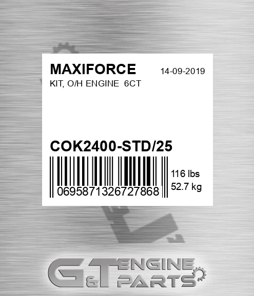 COK2400-STD/25 Kit, O/h Engine 6ct for MAXIFORCE