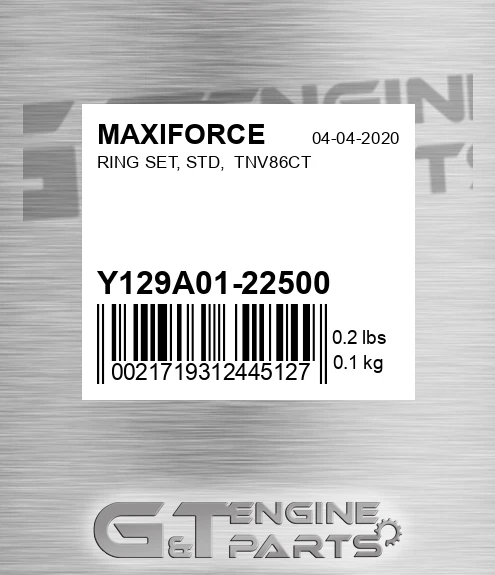 Y129A01-22500 Ring Set, Std, Tnv86ct for MAXIFORCE