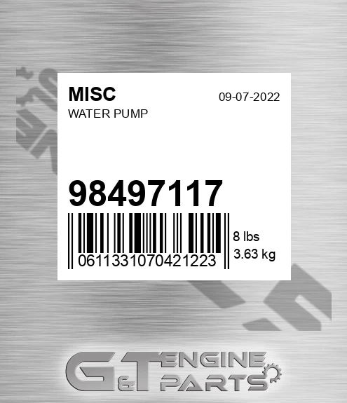 98497117 MISC Water Pump
