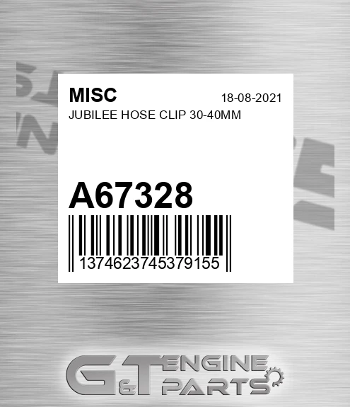 A67328 MISC Jubilee Hose Clip 30-40mm
