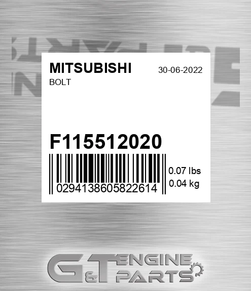F1155-12020 Bolt