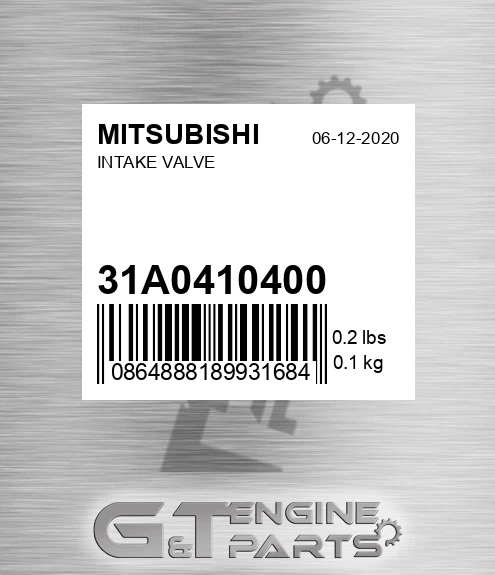 31A0410400 Intake Valve