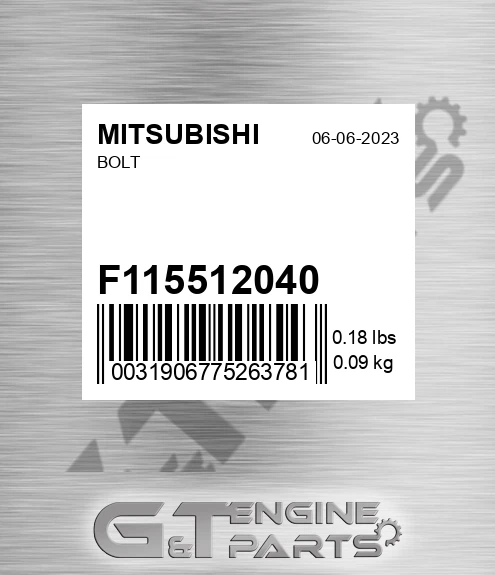 F1155-12040 Bolt