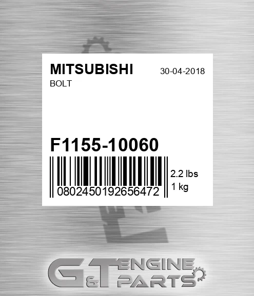 F1155-10060 Bolt
