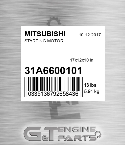 31A6600101 Starting Motor