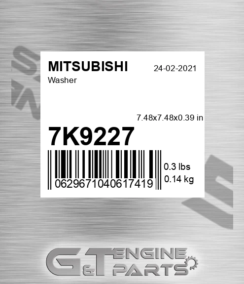 7K9227 Washer
