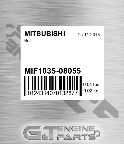 MIF1035-08055 Bolt