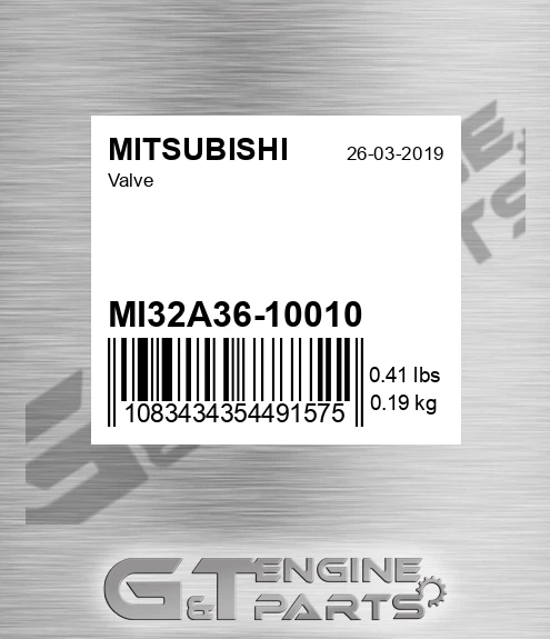 MI32A36-10010 Valve