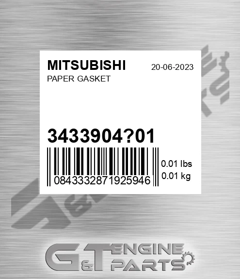 3433904?01 Paper Gasket