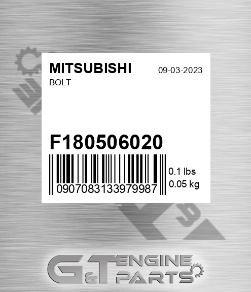 F180506020 Bolt