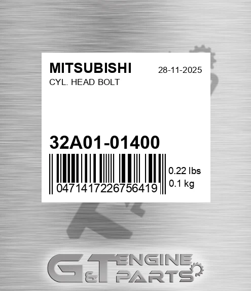32A01-01400 Cyl. Head Bolt