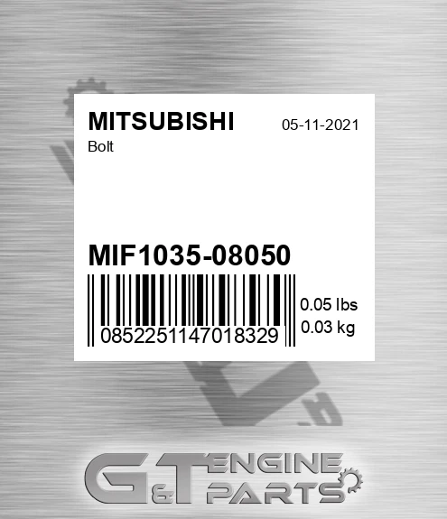 MIF1035-08050 Bolt