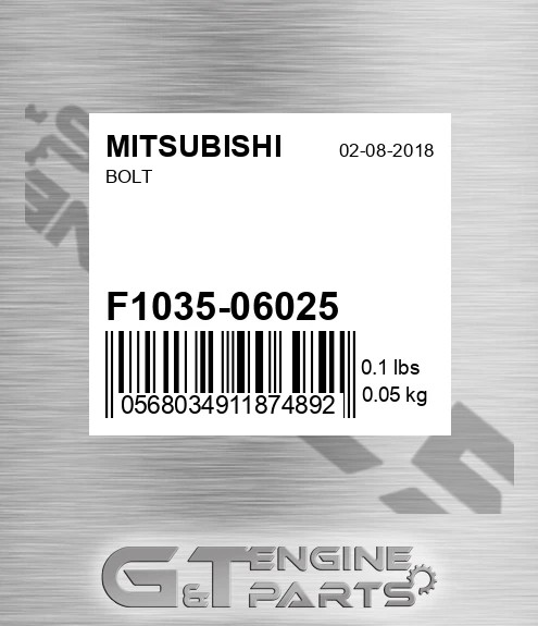 F1035-06025 Bolt