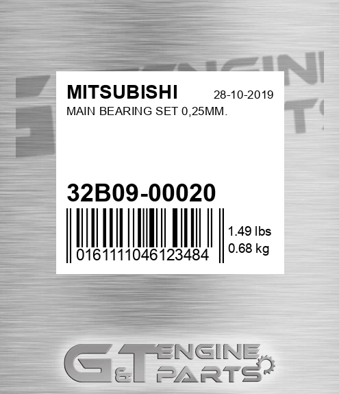 32B09-00020 Main Bearing Set 0,25mm.