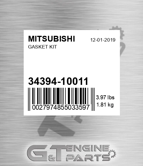 34394-10011 Gasket Kit
