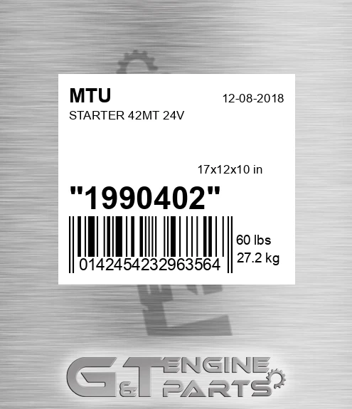 1990402 Starter 42mt 24v