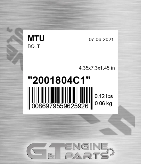 2001804C1 MTU Bolt