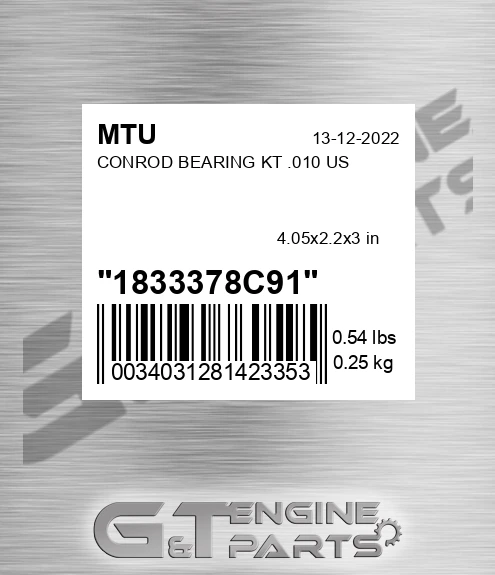 1833378C91 Conrod Bearing Kt .010 Us