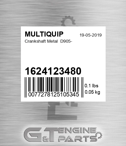 1624123480 Crankshaft Metal D905-