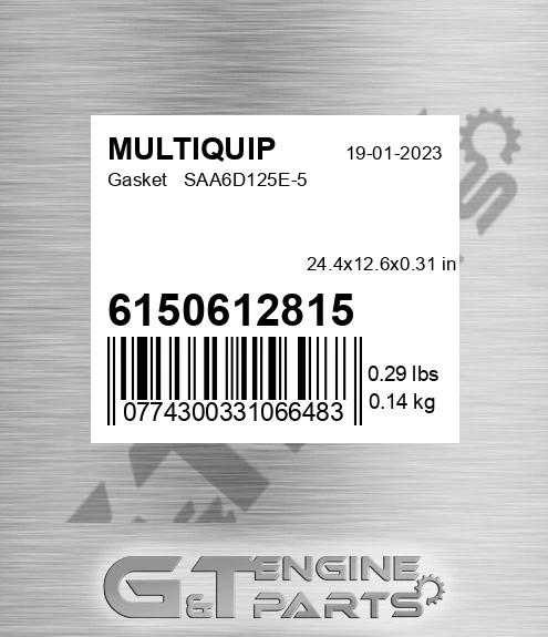 6150612815 MULTIQUIP Gasket Saa6d125e-5