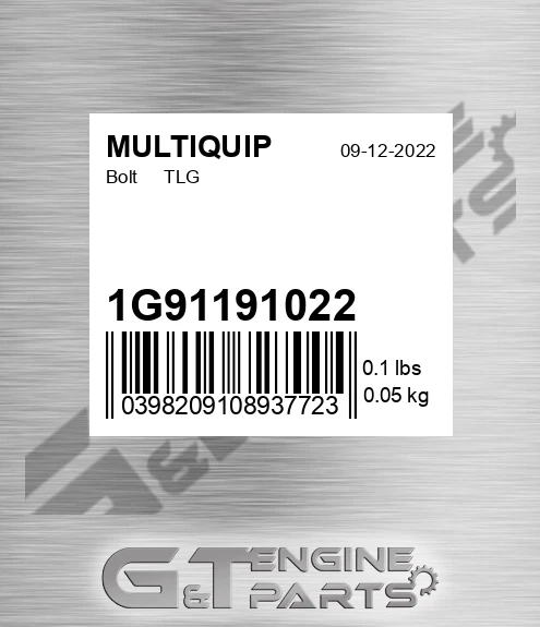 1G91191022 Bolt Tlg