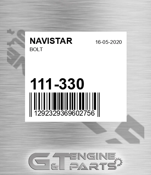 111-330 Bolt for NAVISTAR