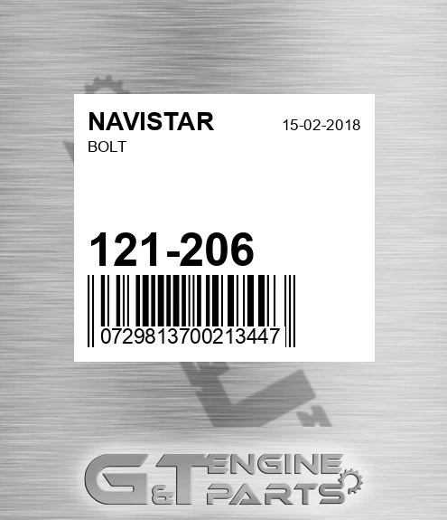 121-206 Bolt for NAVISTAR