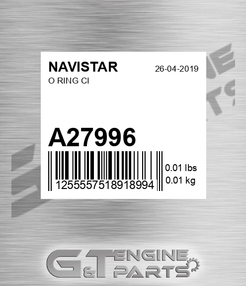 A27996 O Ring Ci