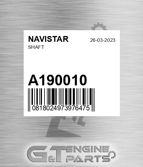 A190010 NAVISTAR Shaft