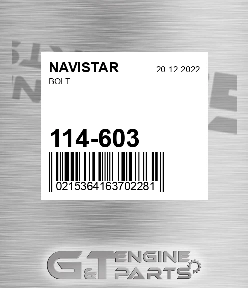 114-603 Bolt for NAVISTAR