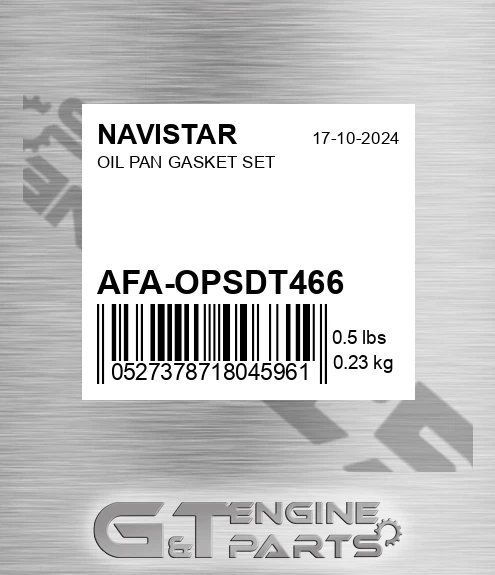 AFA-OPSDT466 Oil Pan Gasket Set for NAVISTAR