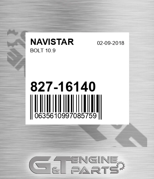 827-16140 Bolt 10.9