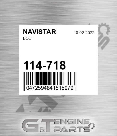 114-718 Bolt for NAVISTAR