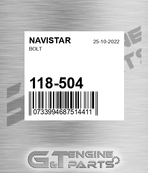 118-504 Bolt for NAVISTAR