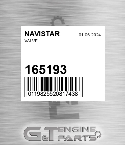 165193 NAVISTAR Valve