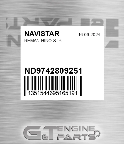 ND9742809251 Reman Hino Str