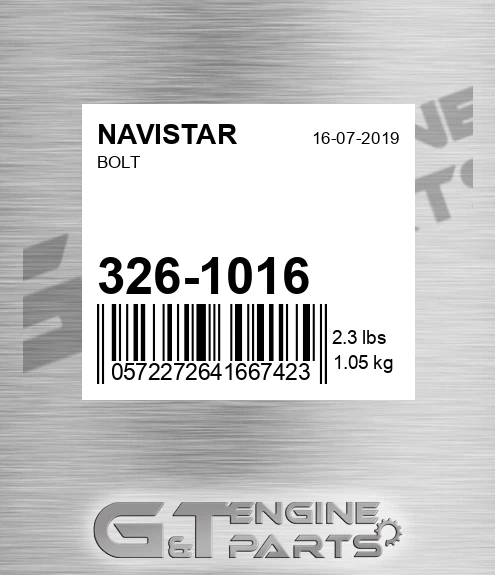 326-1016 Bolt