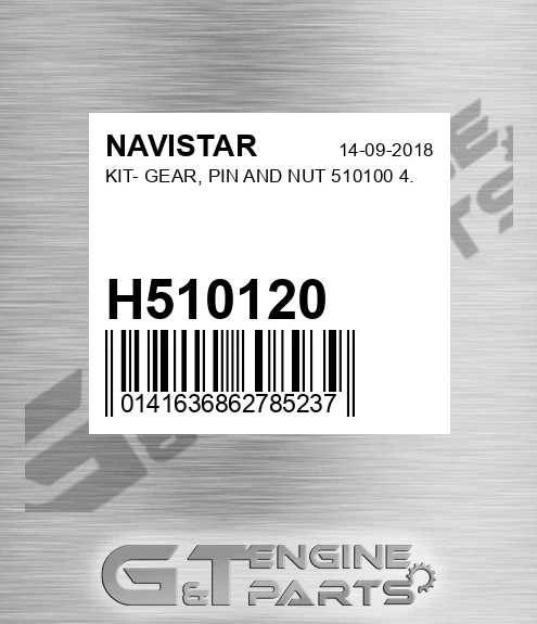 H510120 Kit- Gear, Pin And Nut 510100 4. for NAVISTAR