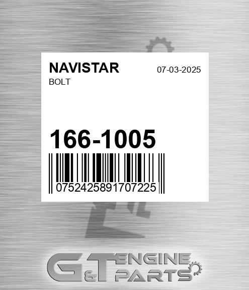 166-1005 Bolt for NAVISTAR
