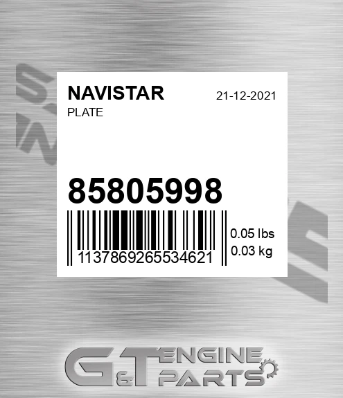 85805998 Plate